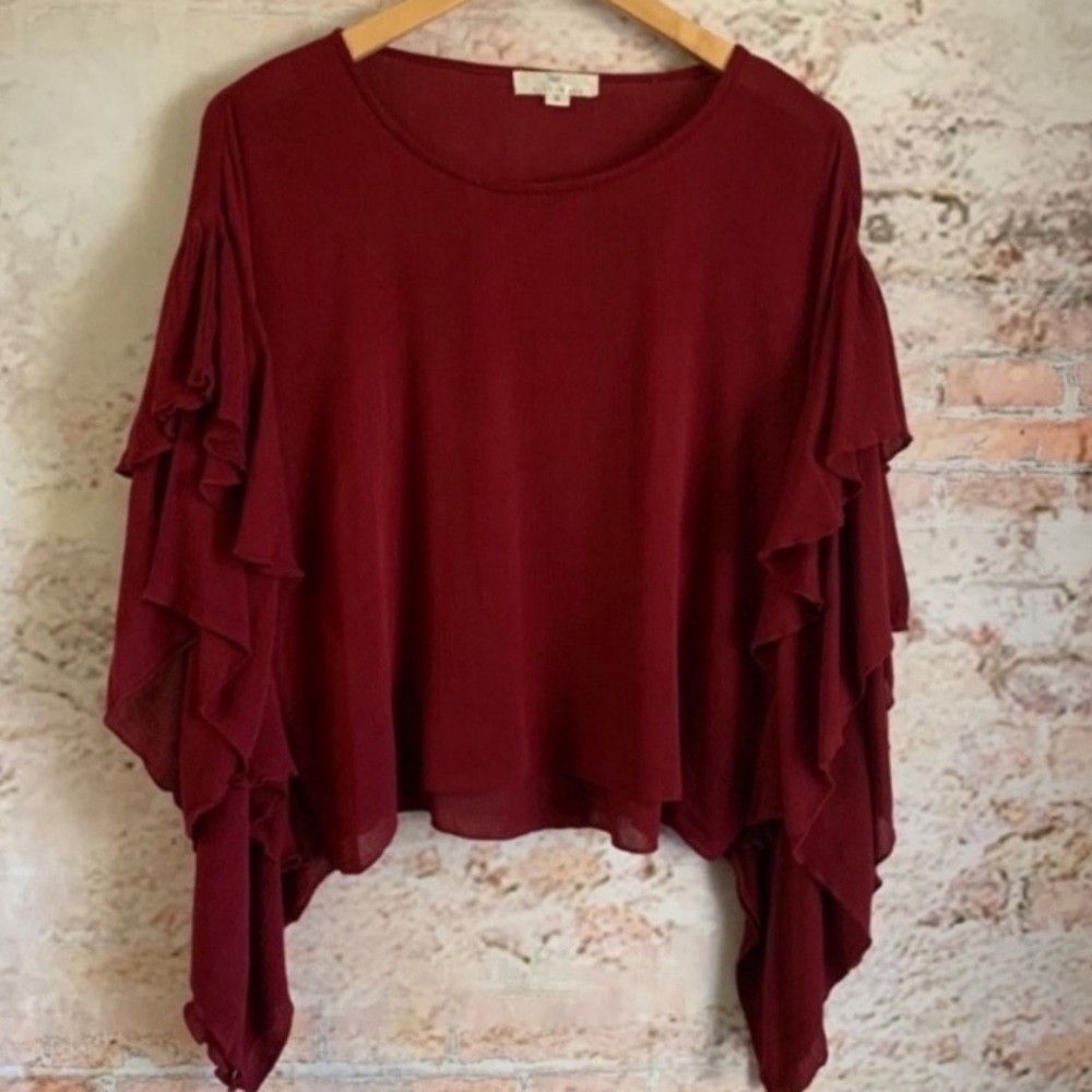 🖤SALE Peyton Bre Butterfly Ruffle Top